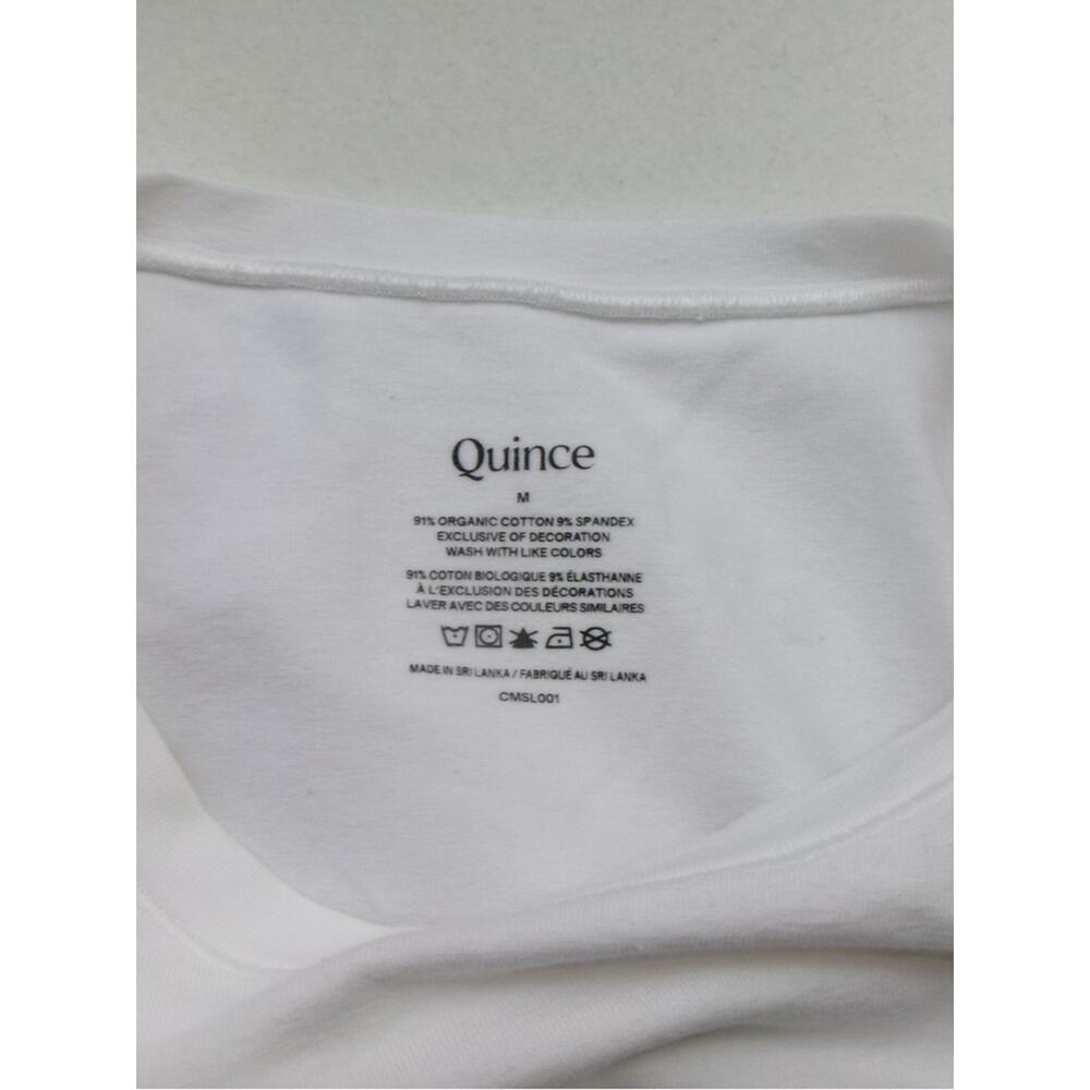 Quince White Crew Neck Long Sleeve Bodysuit - Picture 4 of 4